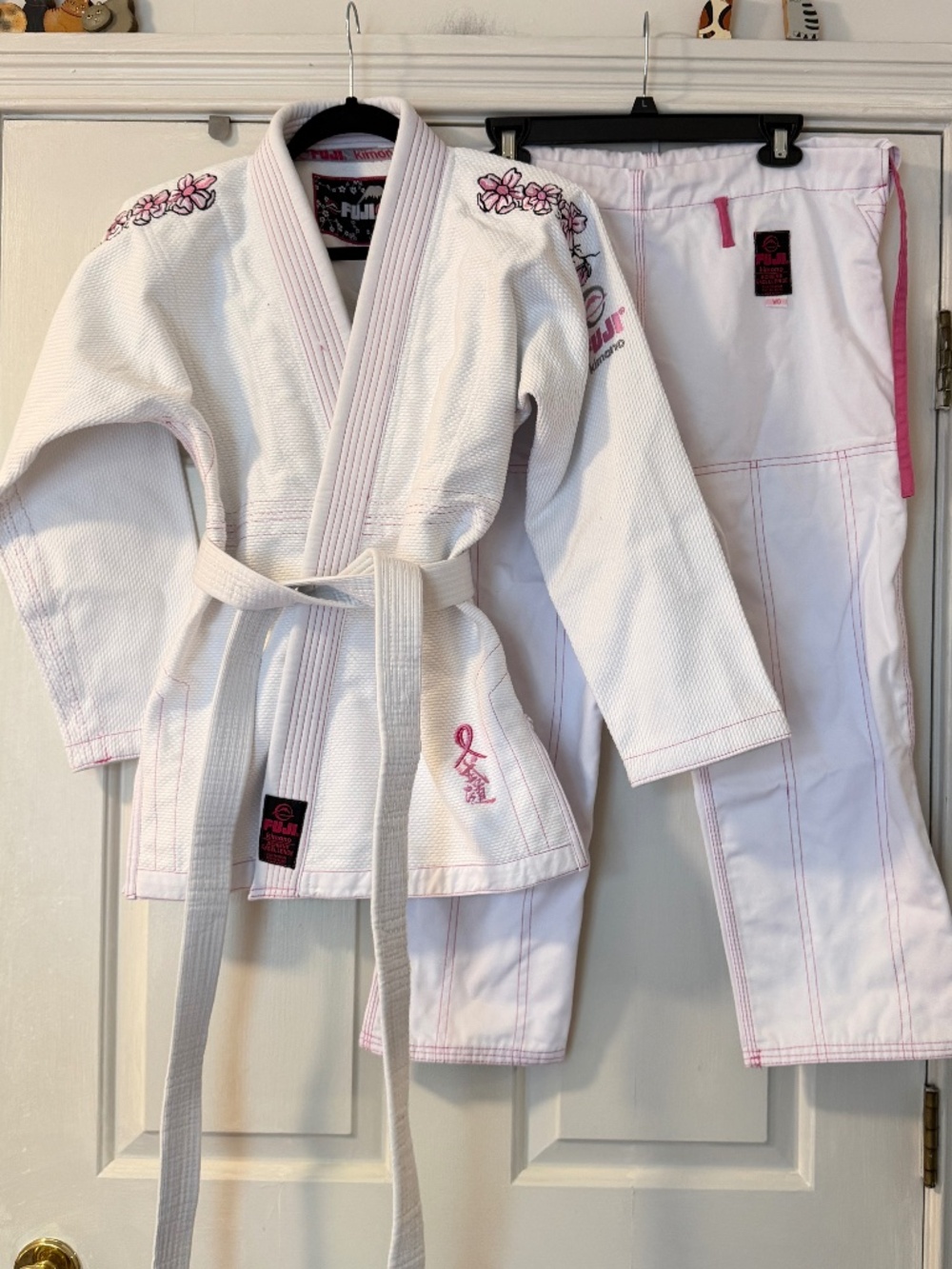 FUJI Sports Cherry Blossom Women's Ji Jitsu Gi Size W0 Embroidered Kimono Pants